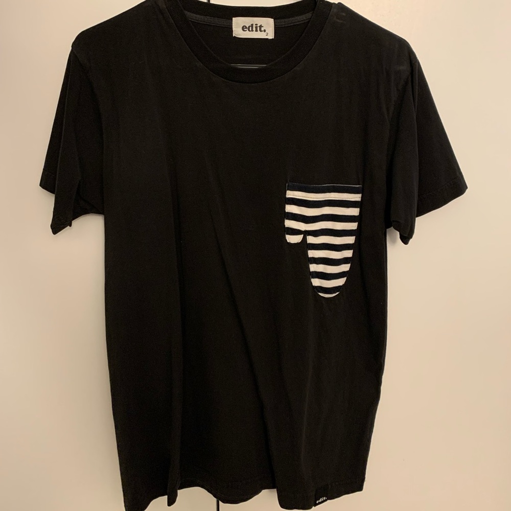 Black t shirt with pocket detail